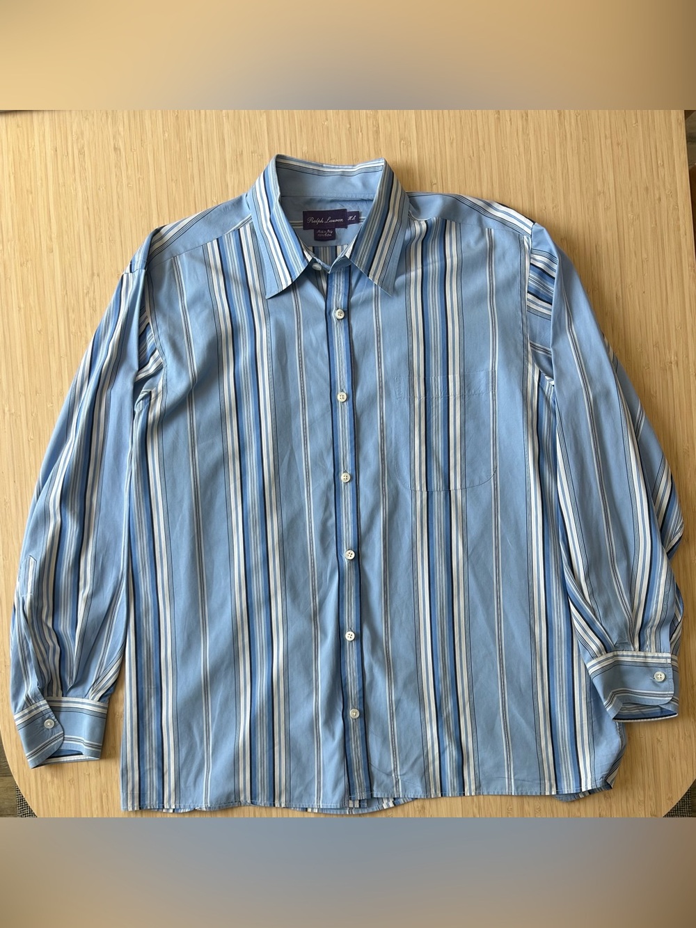 Ralph Lauren Purple Label Striped Poplin Long Sleeve XL